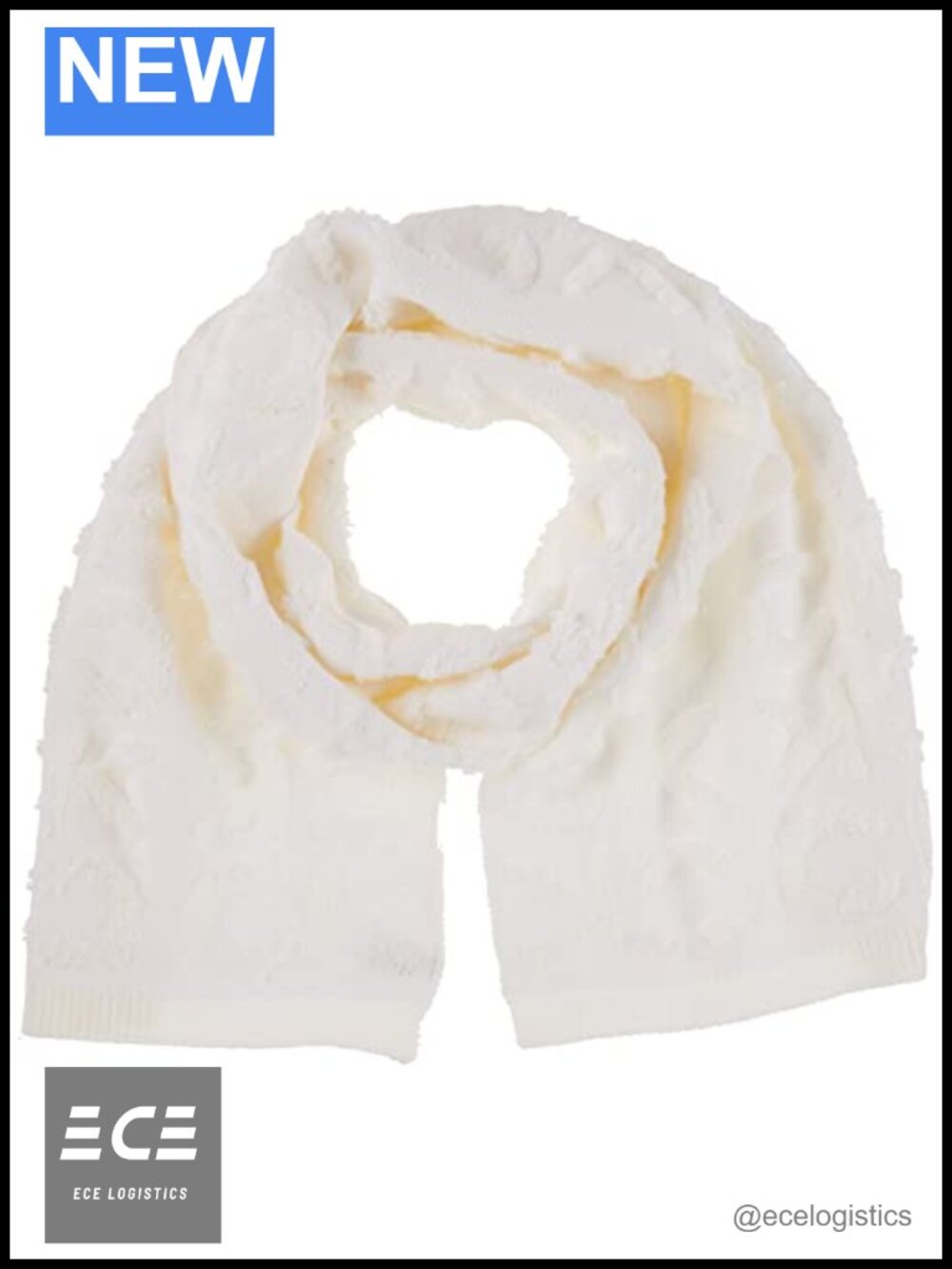 Calvin Klein Knit Scarf 100% Acrylic Winter Essential Terry Detail